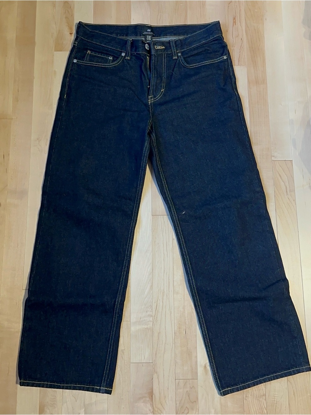 H&M Men's Dark Blue Straight Jeans